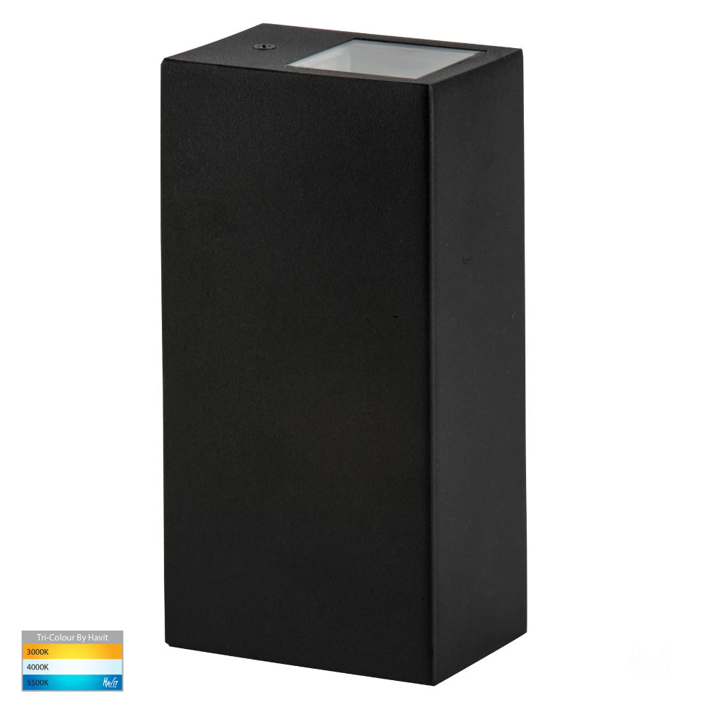 Veldi Square Surface Mounted Up-Down Wall Light Black